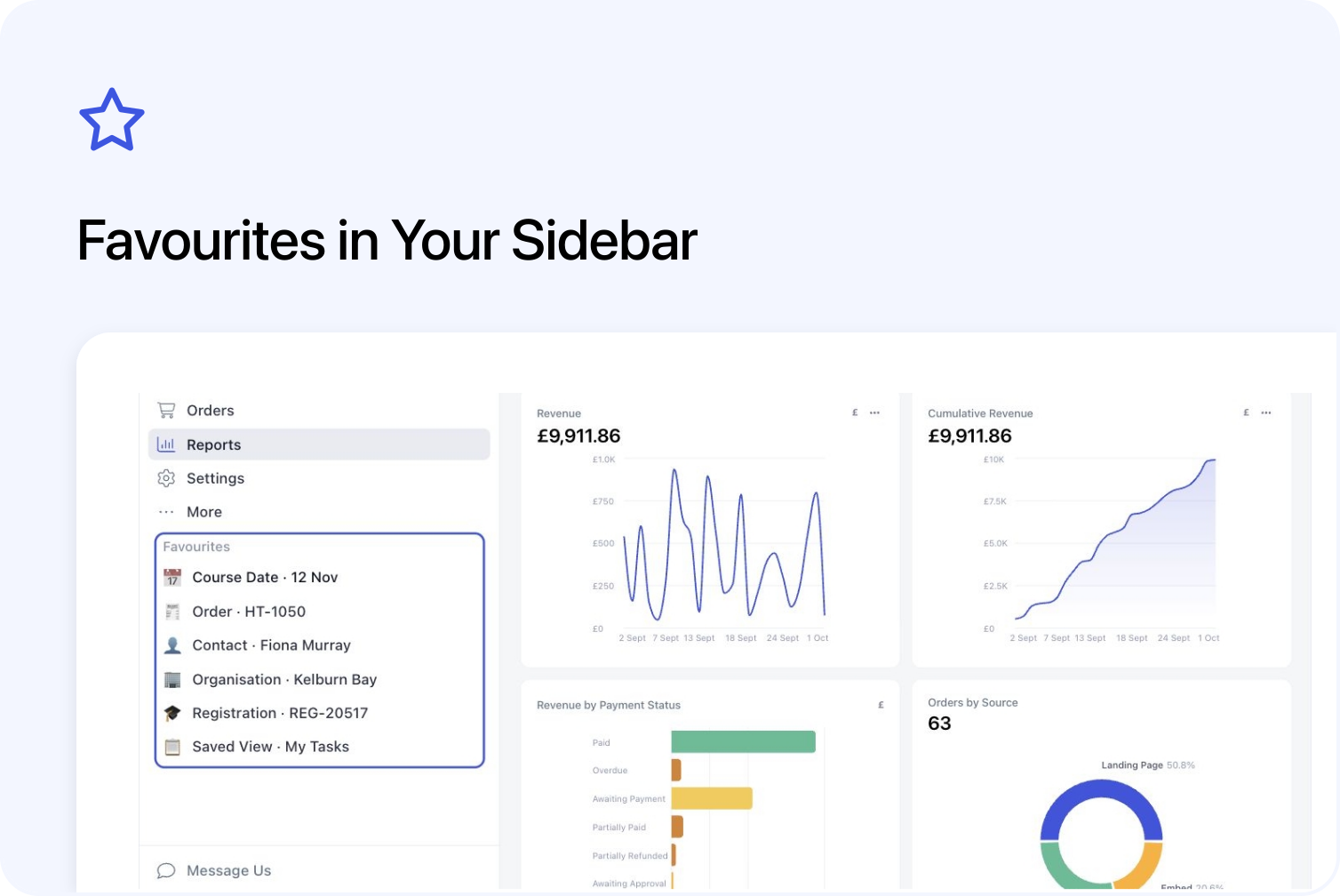 Favourites in Your Sidebar
