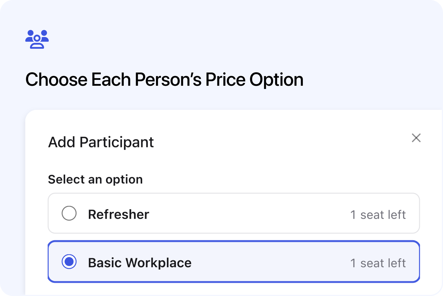 Choose Each Person’s Price Option